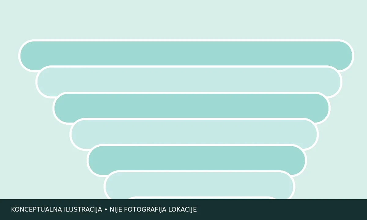 Konceptualna ilustracija bijelih termalnih terasa