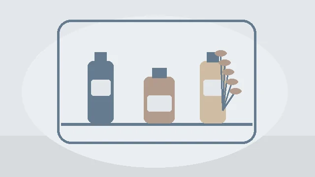 Stilizirana ilustracija bočica i wellness atmosfere uz članak Lavanda, limun ili samo dobra reklama?
